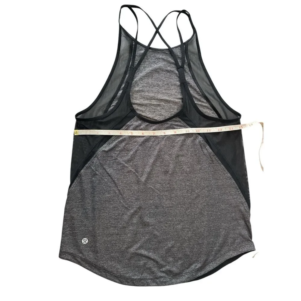 Lululemon Authentic Sculpt Tank Top Women Gray Size 6 Atheisure‎ Gym Workout